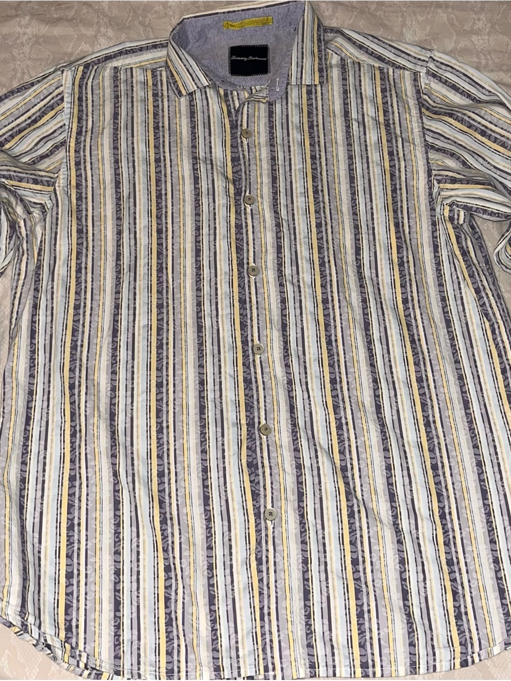 Tommy Bahama Men's Multi-Stripe Button-Down Shirt in Gray, White & Cream